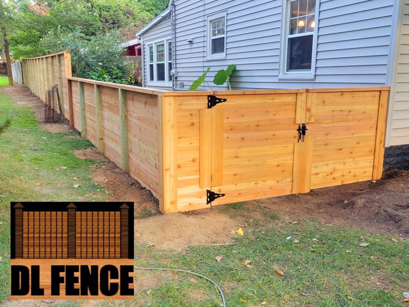 Cedar horizontal fence with full gate access in Plainfield, Indiana