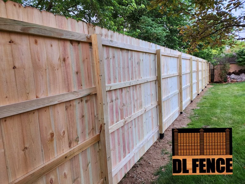 Privacy wood fence with back view in Brownsburg, IN